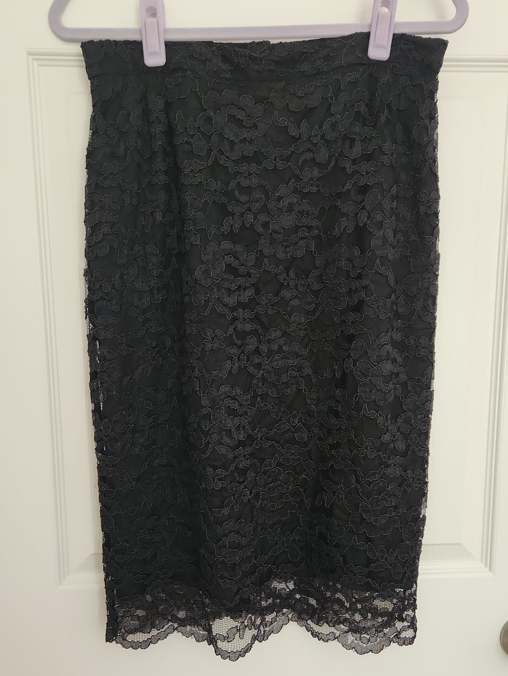 80s Vintage Whimsygoth Black Lace Pencil Skirt - Classic Women's Skirt Size 8